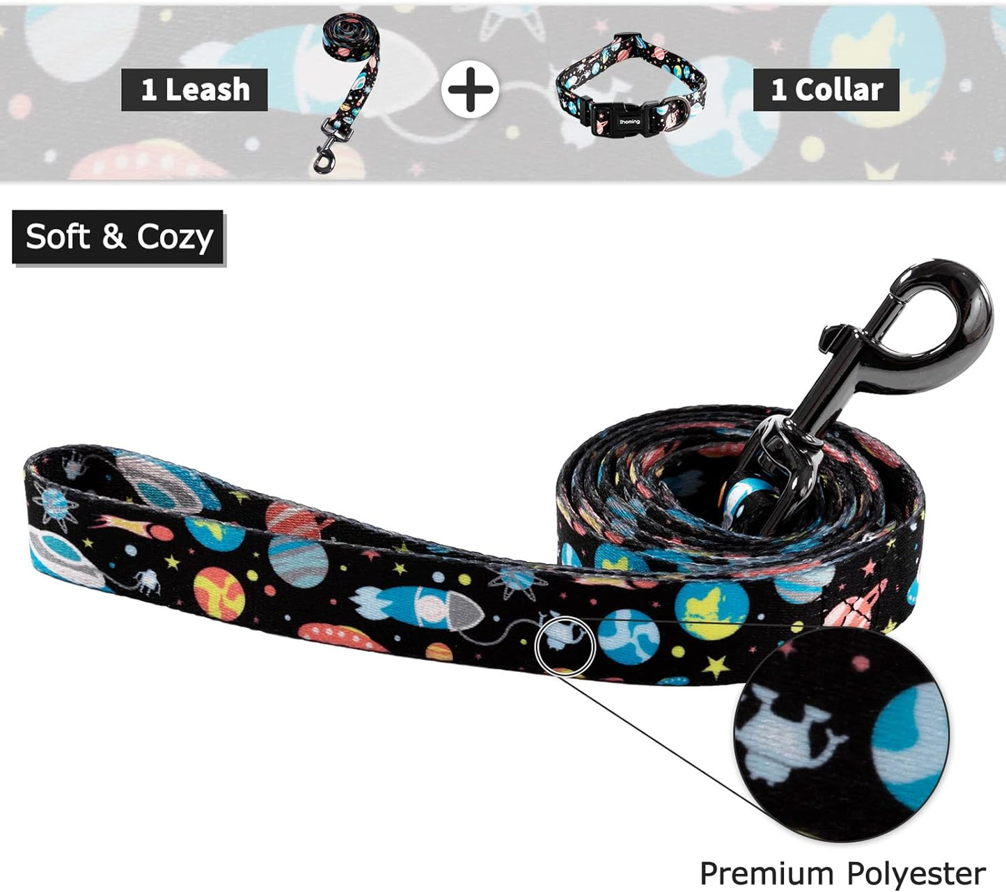 Dog Collar and Leash Set Combo Safety Set for Daily Outdoor Walking Running Training Small Medium Large Dog Cats