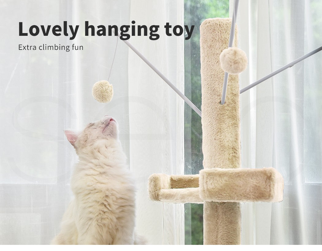 Pawz Cat Tree Scratching Post Scratcher Tower Condo House Furniture Cream 210Cm