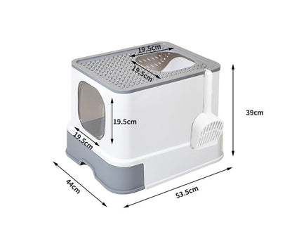 Fully Enclosed Cat Litter Box 