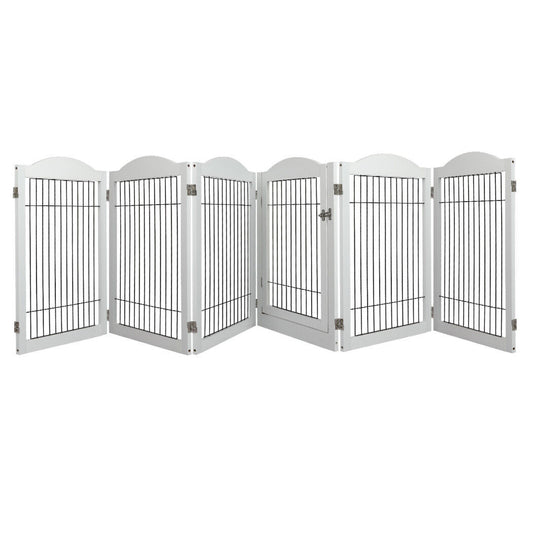 Pawz 6 Panels Pet Dog Playpen Puppy Exercise Cage Enclosure Fence Indoor White