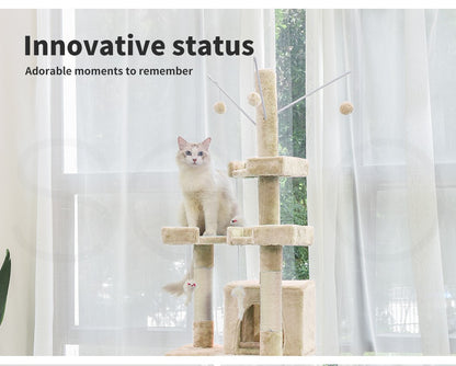 Pawz Cat Tree Scratching Post Scratcher Tower Condo House Furniture Cream 210Cm