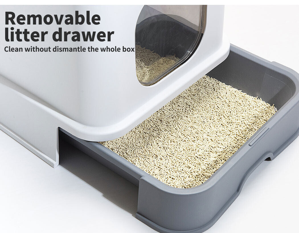 Fully Enclosed Cat Litter Box 
