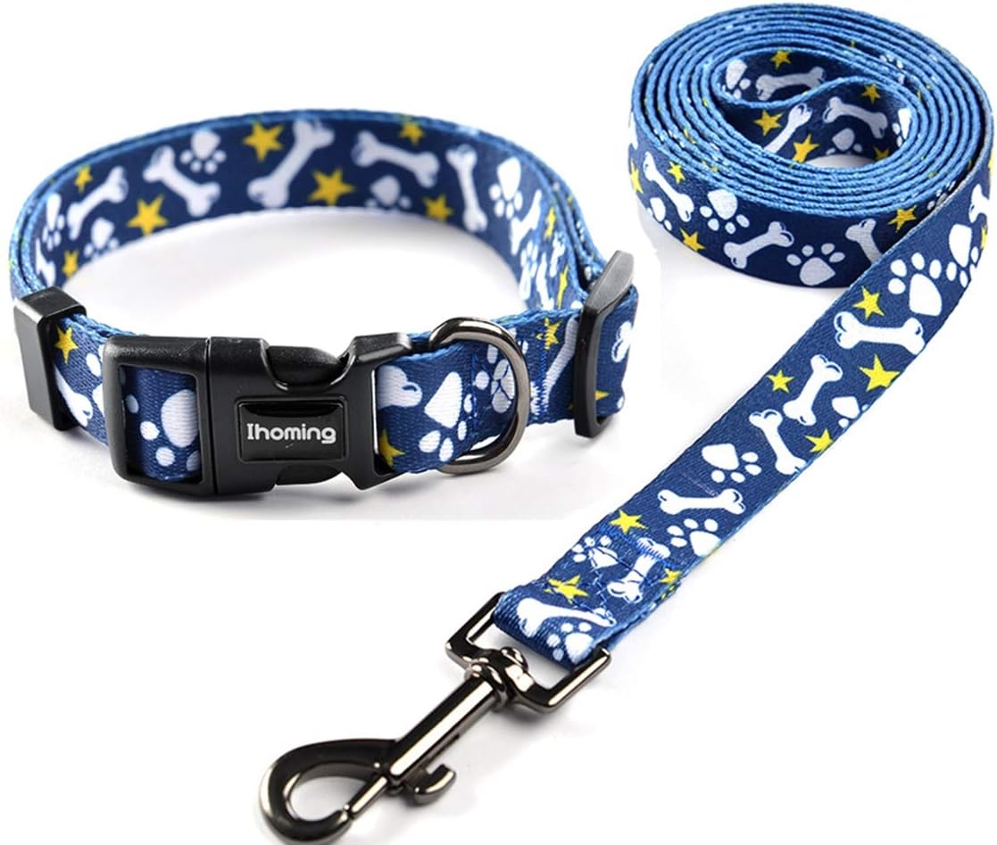 Dog Collar and Leash Set Combo Safety Set for Daily Outdoor Walking Running Training Small Medium Large Dog Cats