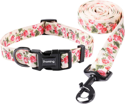 Dog Collar and Leash Set Combo Safety Set for Daily Outdoor Walking Running Training Small Medium Large Dog Cats