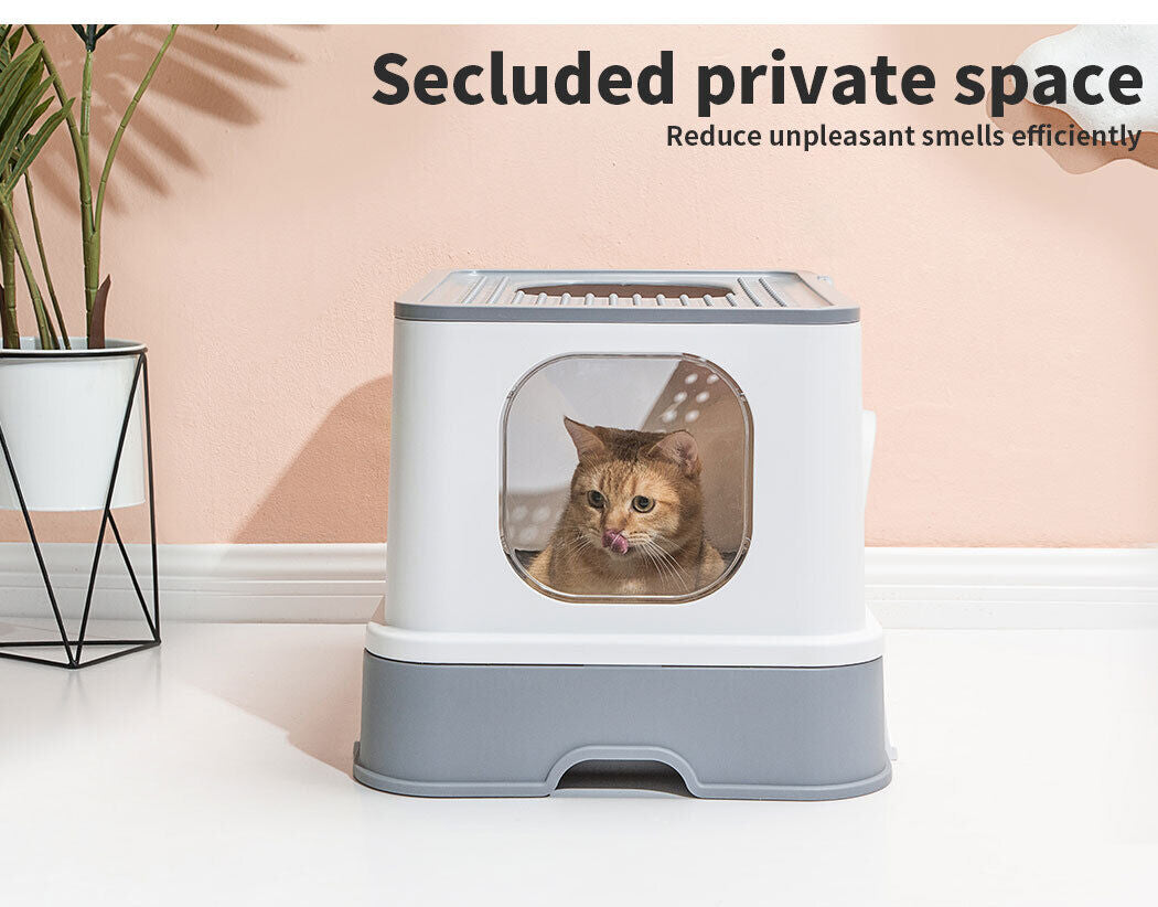 Fully Enclosed Cat Litter Box 