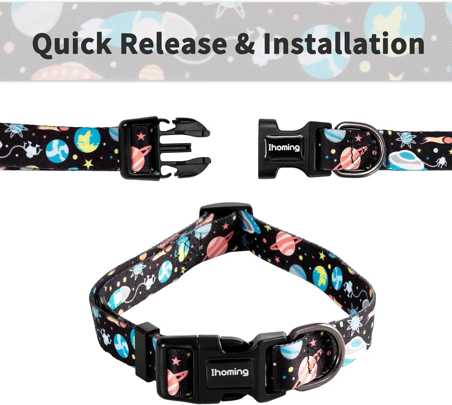 Dog Collar and Leash Set Combo Safety Set for Daily Outdoor Walking Running Training Small Medium Large Dog Cats