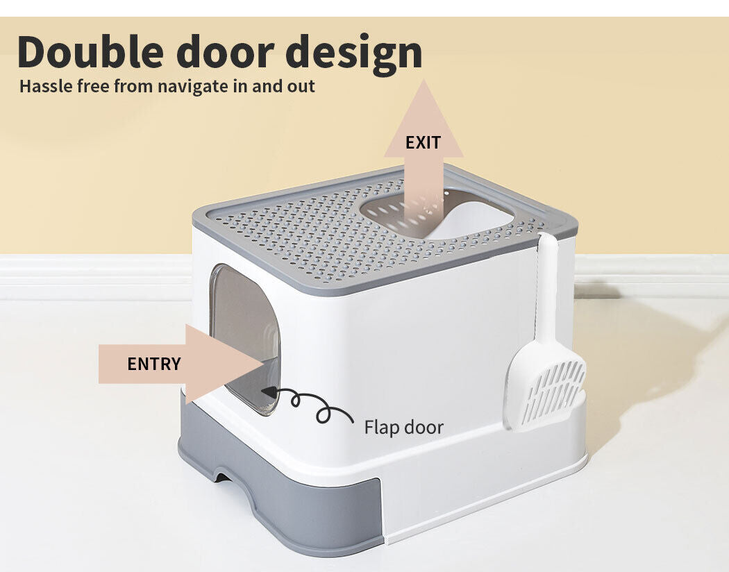 Fully Enclosed Cat Litter Box 