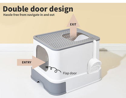 Fully Enclosed Cat Litter Box 