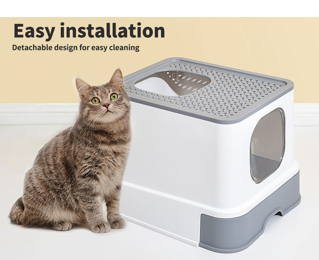 Fully Enclosed Cat Litter Box 