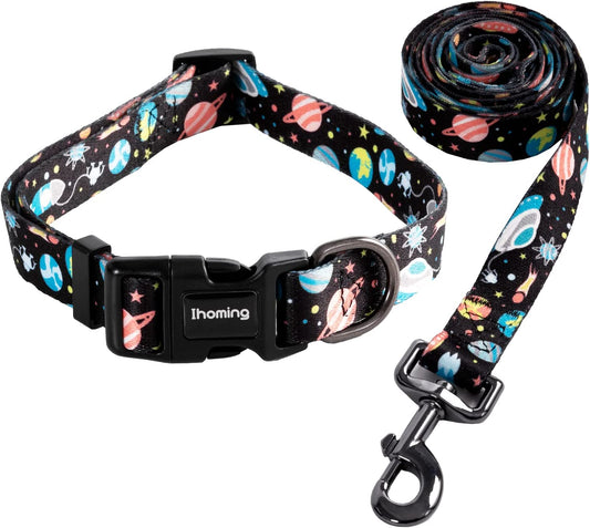 Dog Collar and Leash Set Combo Safety Set for Daily Outdoor Walking Running Training Small Medium Large Dog Cats